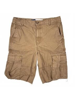 Baggy Khaki Cut-off Cargo Shorts - 30" Waist